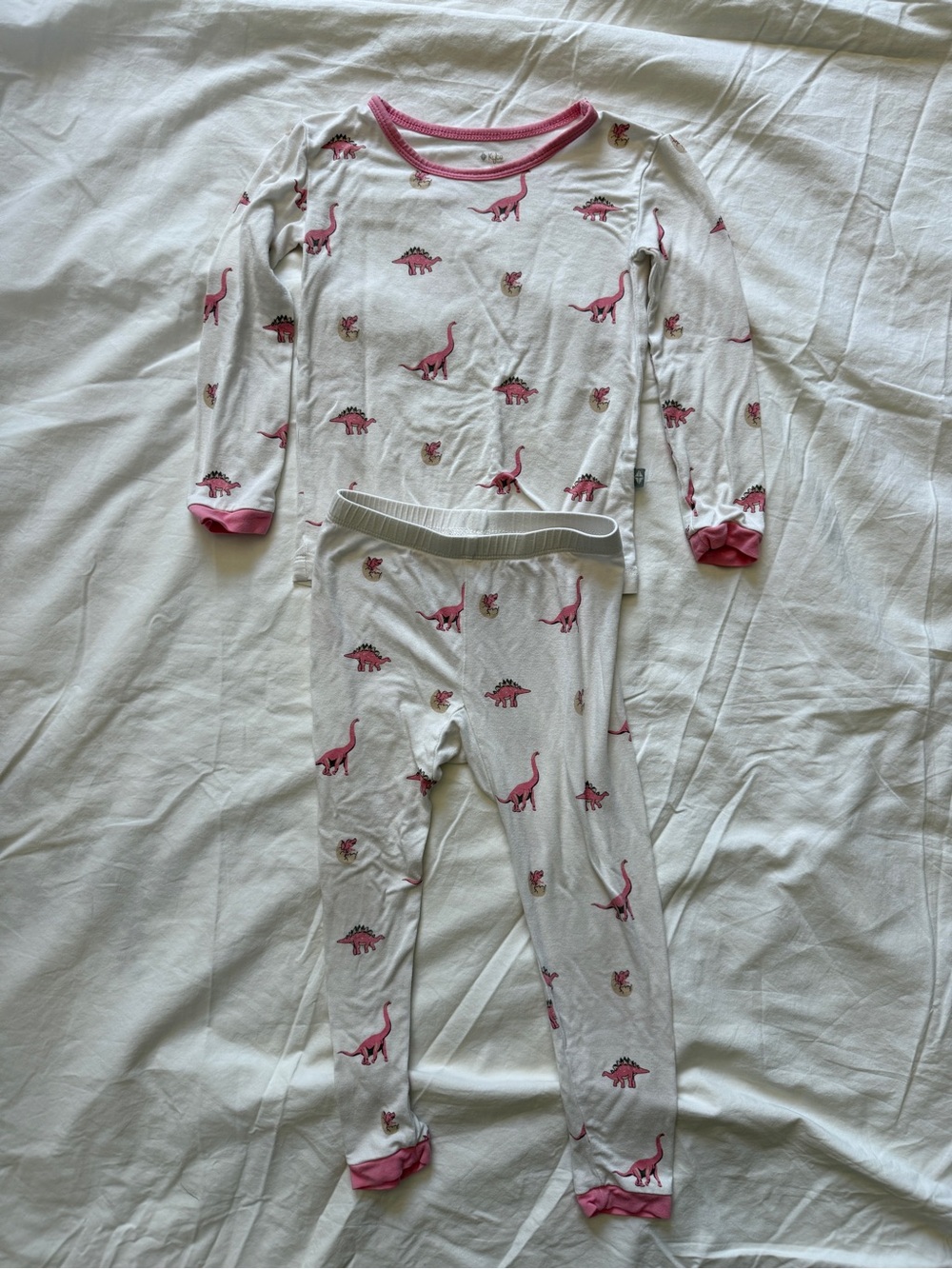 Kyte baby pink dinosaur pajama set 2T